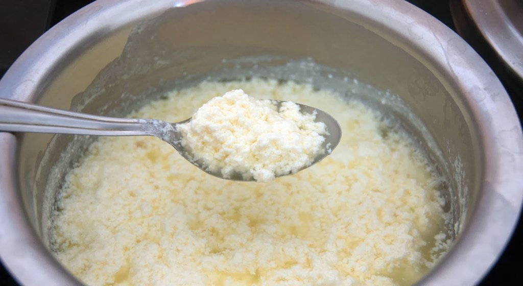 Chhena from spoilt milk